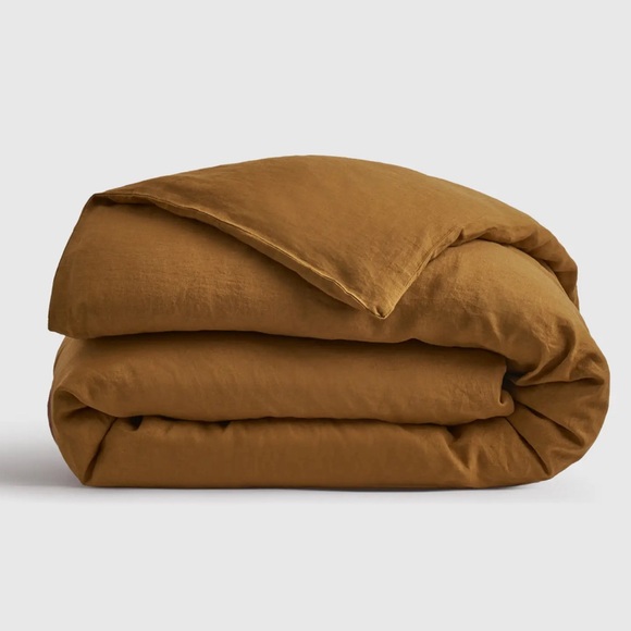 NWOT Quince European Linen Twin Duvet Cover in Tobacco - Picture 1 of 5